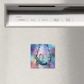 Liebe auf einem MoonSwing-Rett-The-Date-Wedding-Ma Magnet (In Situ (Geschirrspüler))