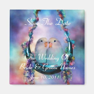 Liebe auf einem MoonSwing Save the Date Wedding Magnet