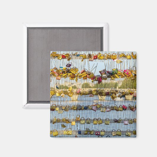 Liebe auf einer Brücke in Paris Magnet (Vorderseite/Rückseite)