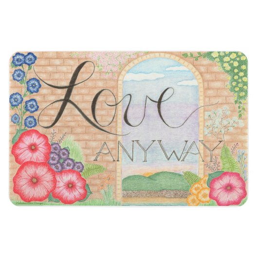 Liebe auf jeden Fall (floral) Flexible Magnet (Horizontal)