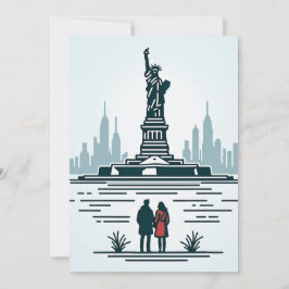 Liebe auf Liberty Island. Embrace NYC-Liebe Feiertagskarte