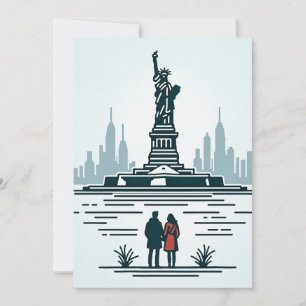 Liebe auf Liberty Island. Umarme die Liebe von NYC Feiertagskarte