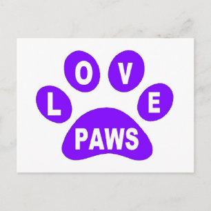 Liebe auf Paws Lila Postkarte
