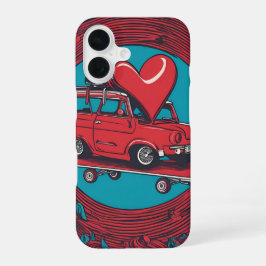 Liebe auf Rädern - Cooles Skateboarden Herzdesign iPhone 16 Hülle