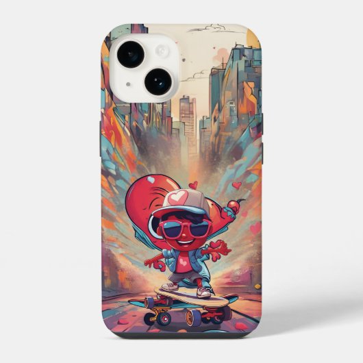Liebe auf Rädern - Cooles Skateboarden Herzdesign iPhone Hülle (Rückseite)