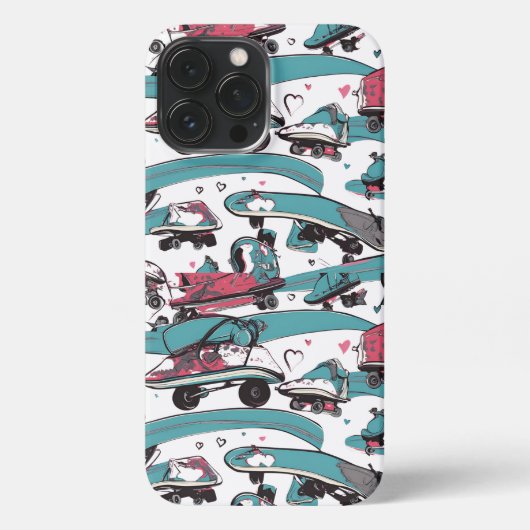 Liebe auf Rädern - Cooles Skateboarden Herzdesign iPhone Hülle (Rückseite)
