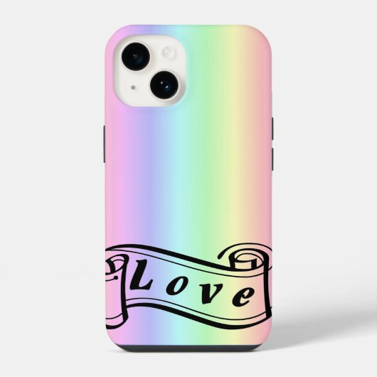 Liebe auf Regenbogen iPhone Hülle (Rückseite)