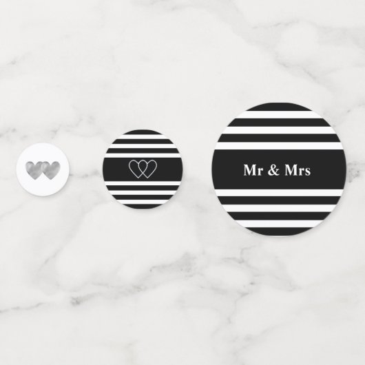 Liebe auf Schwarz-Weiß-Trauung Konfetti (Vorderseiten)