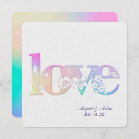 Liebe auf Weiß Einladung (Vorne/Hinten)