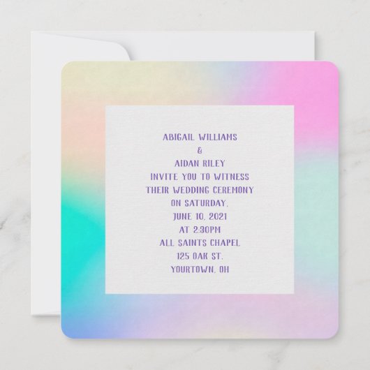 Liebe auf Weiß Einladung (Rückseite)