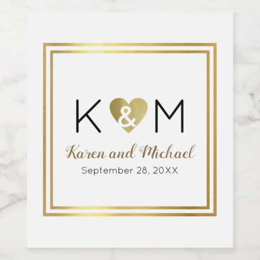 Liebe auf Weiß Weinetikett (Einzelnes Label)