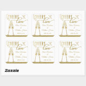 Liebe Aufkleber, Imitate Gold Quadratischer Aufkleber (Blatt)