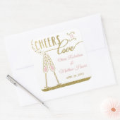 Liebe Aufkleber, Imitate Gold Quadratischer Aufkleber (Umschlag)