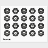 Liebe Aufkleber Monogram W Black und WHite (Blatt)