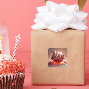 Liebe Aufkleber - Romantisches Lava Design