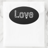 Liebe-Aufkleber - Schwarz2 Ovaler Aufkleber (Tasche)