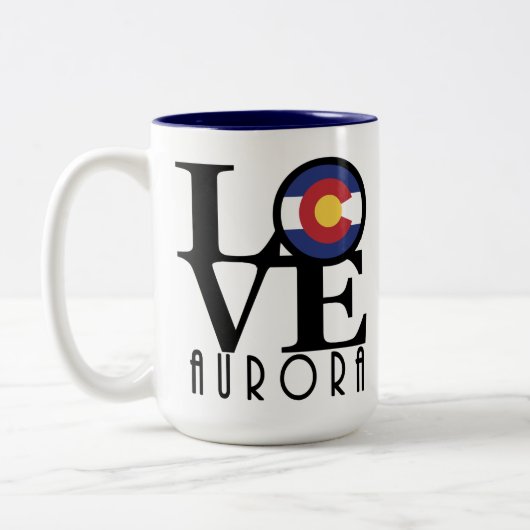 LIEBE Aurora Colorado Zweifarbige Tasse (Links)