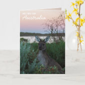 Liebe aus Australien Kangaroo Sunset Lake Custom Karte (Gelbe Blume)