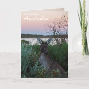 Liebe aus Australien Kangaroo Sunset Lake Custom Karte