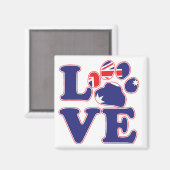 Liebe-aus-Australien-Paw-Print Magnet (Vorderseite/Rückseite)