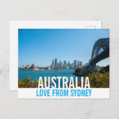 Liebe aus Australien Sydney Harbour Bridge Opera Postkarte (Vorne/Hinten)