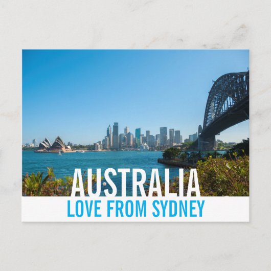 Liebe aus Australien Sydney Harbour Bridge Opera Postkarte (Vorderseite)
