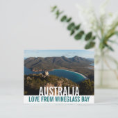 Liebe aus Australien Tasmania Wineglass Bay Postkarte (Stehend Vorderseite)