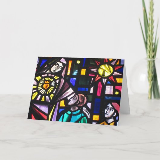 Liebe aus Buntglas Feiertagskarte (Vorderseite)