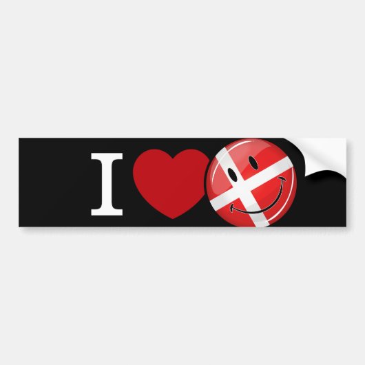 Liebe aus Dänemark - Lächelflagge Autoaufkleber (Vorne)