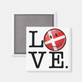 Liebe aus Dänemark - Lächelflagge Magnet (Vorderseite/Rückseite)