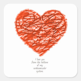Liebe aus dem Herz-Kreislauf-System Quadratischer Aufkleber
