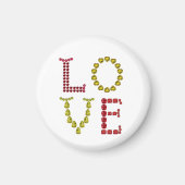 Liebe aus Edelsteinen Magnet (Vorne)