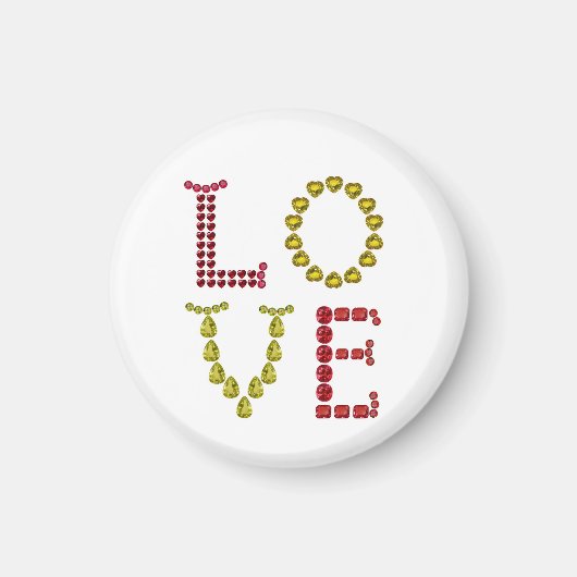 Liebe aus Edelsteinen Magnet (Vorne)