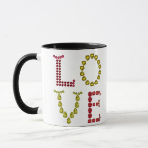 Liebe aus Edelsteinen Tasse