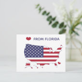 Liebe aus Florida - Staatsstolz - US-Flagge Postkarte (Stehend Vorderseite)