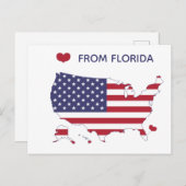 Liebe aus Florida - Staatsstolz - US-Flagge Postkarte (Vorne/Hinten)