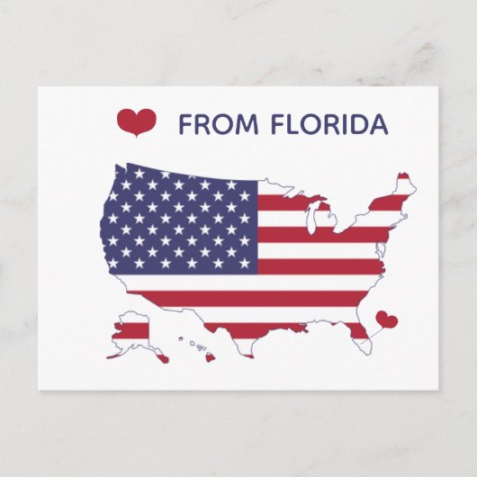 Liebe aus Florida - Staatsstolz - US-Flagge Postkarte (Vorderseite)