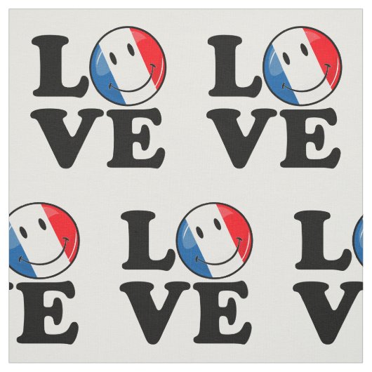 Liebe aus Frankreich - Lächelflagge Stoff (Muster)
