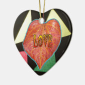 Liebe aus gestanztem Glas Keramik Ornament (Links)
