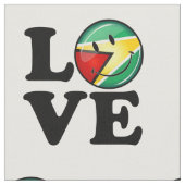 Liebe aus Guyana lächelnd guyanischer Flagge Stoff (Nahaufnahme)