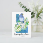 Liebe aus Idaho Bluebird Syringa Postkarte (Stehend Vorderseite)