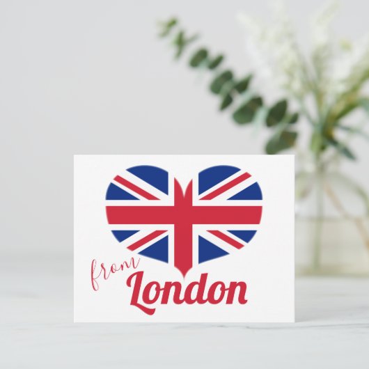 Liebe aus London | Heart Shaped UK Flag Union Jack Postkarte (Stehend Vorderseite)