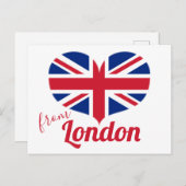 Liebe aus London | Heart Shaped UK Flag Union Jack Postkarte (Vorne/Hinten)