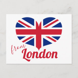 Liebe aus London   Heart Shaped UK Flag Union Jack Postkarte