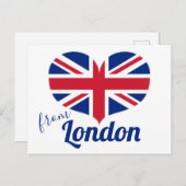 Liebe aus London | Heart Shaped UK Flag Union Jack Postkarte (Vorne/Hinten)