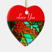 Liebe aus Rotverkettetem Glas Keramik Ornament (Rechts)