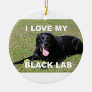Liebe aus schwarzem Labor Keramikornament