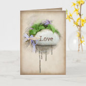 LIEBE aus Stein Karte (Gelbe Blume)