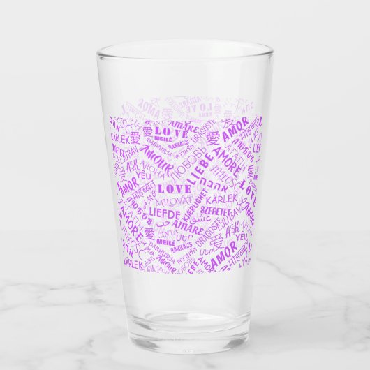 Liebe aus Textglas oder Farbe wählen Glas (Rückseite)