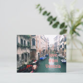 "LIEBE AUS VENEZIA" KANALSZENE POSTKARTE (Stehend Vorderseite)